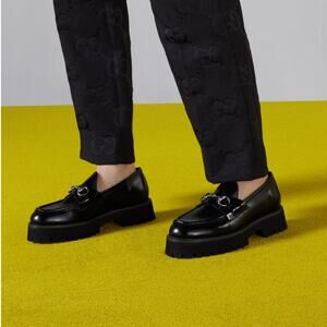 Gucci Nero Horsebit‎ Chunky Loafers 764211 NEW